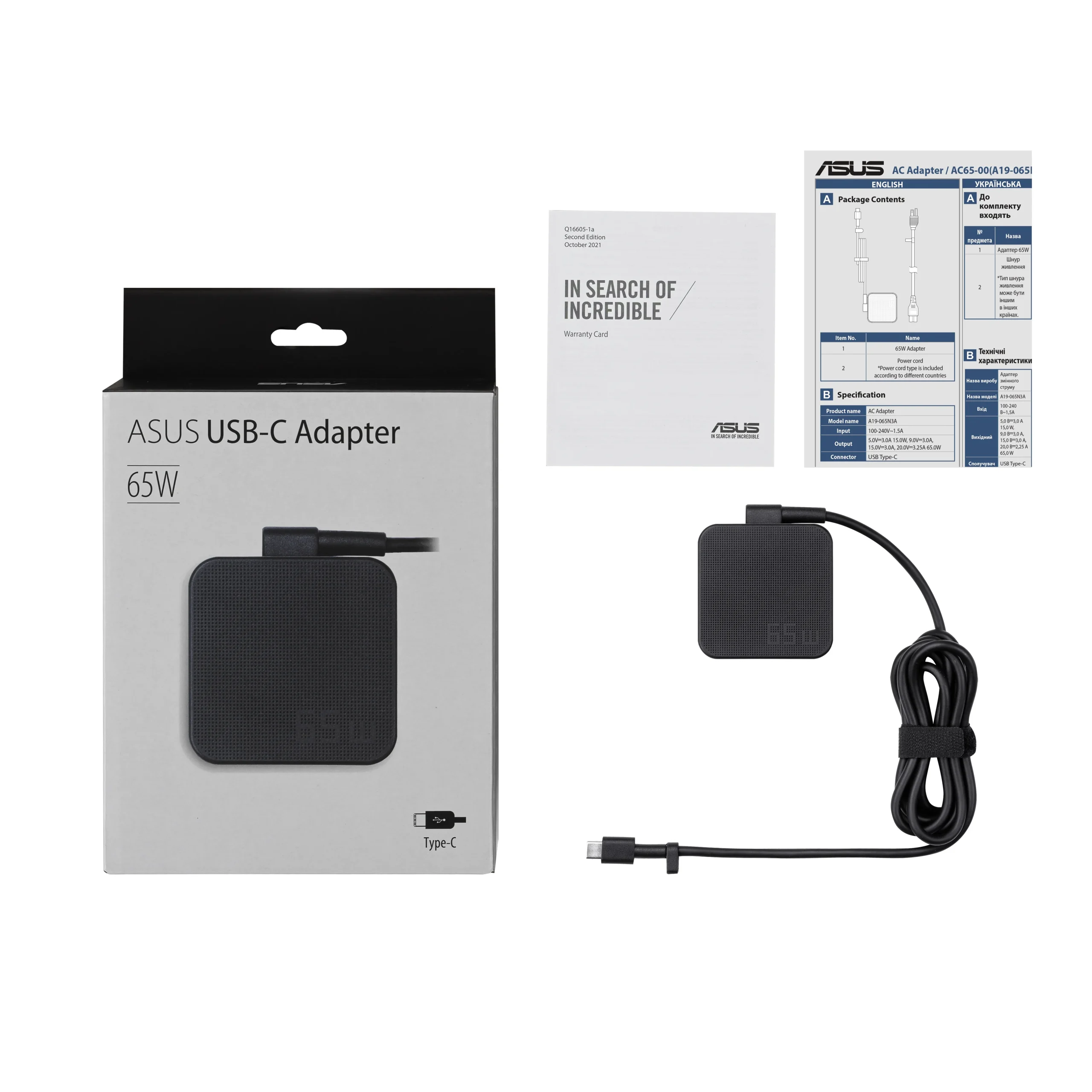 ASUS 65W USB-C Adapter AC65-00 - Image 2
